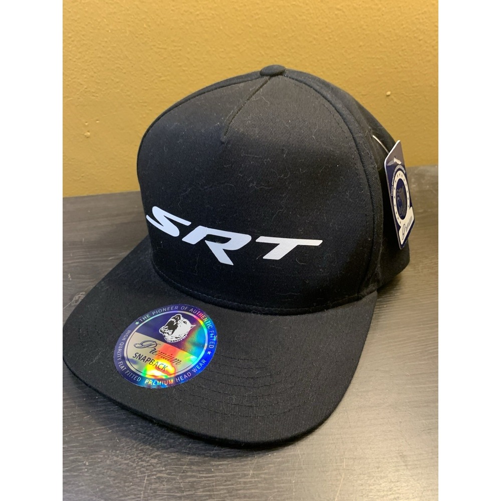 SRT Snapback Trucker Hat Mesh Back Premium Black Adjustable Mens Cap